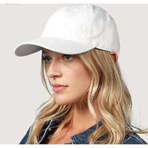 Women’s White Baseball Cap Hat Adjustable  Plain Solid Women Size OSFM